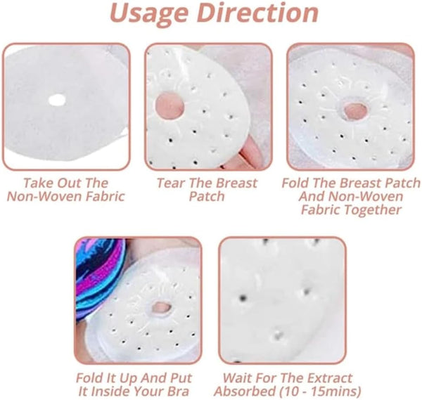 Breast Enlargement Patches with Royal Jelly — Safe to Use During Breastfeeding (Pack of 20)